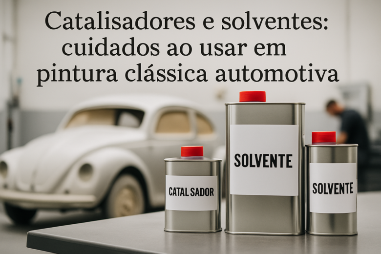 Catalisadores e solventes cuidados ao usar em pintura clássica automotiva