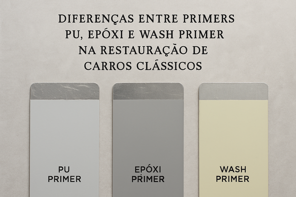 Diferenças entre primers PU, epóxi e wash primer na restauração de carros clássicos