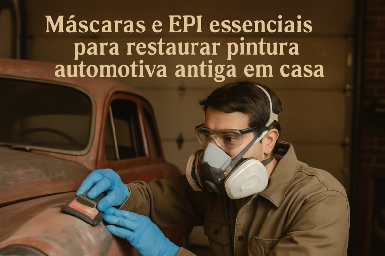Máscaras e EPI essenciais para restaurar pintura automotiva antiga em casa